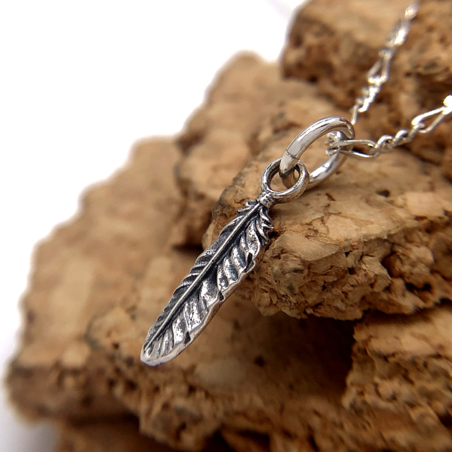 フェザーネックレス、snd-ch03、シルバー925製