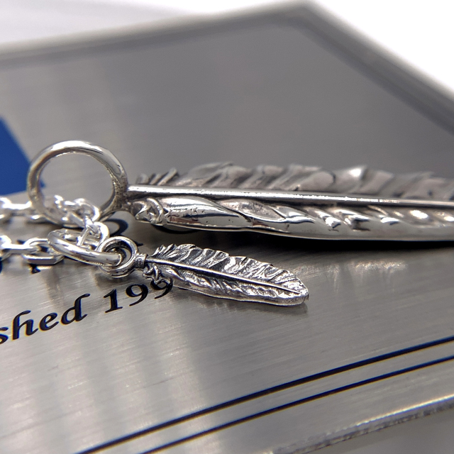 フェザーネックレス、snd-ch03、シルバー925製