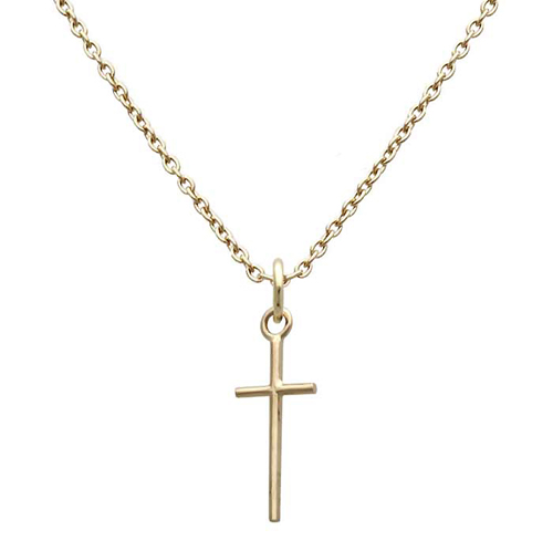 10金ゴールドのクロスネックレス