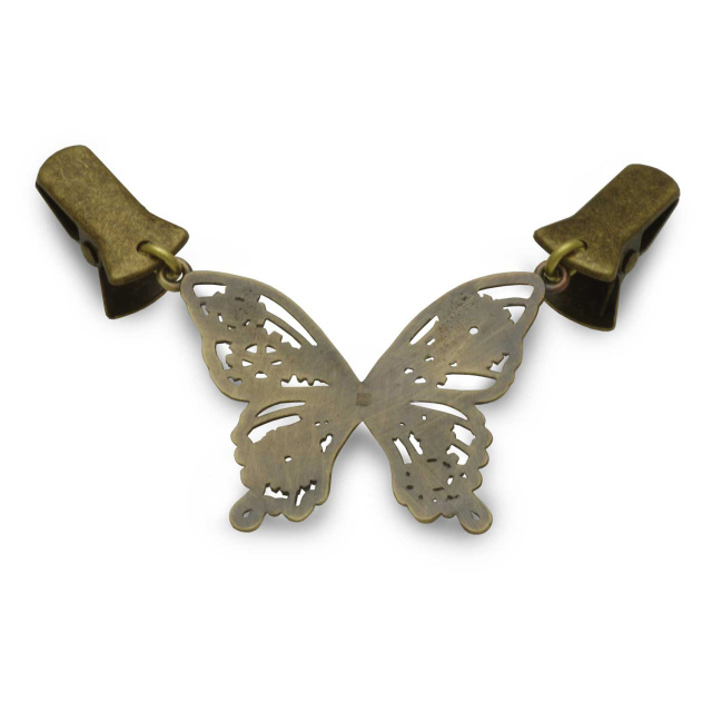 ストールクリップ、clp01、真鍮製、蝶のデザイン