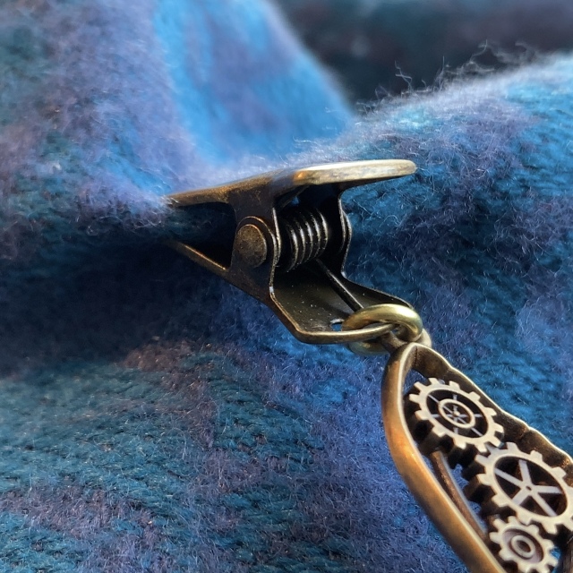 ストールクリップ、clp01、真鍮製、蝶のデザイン