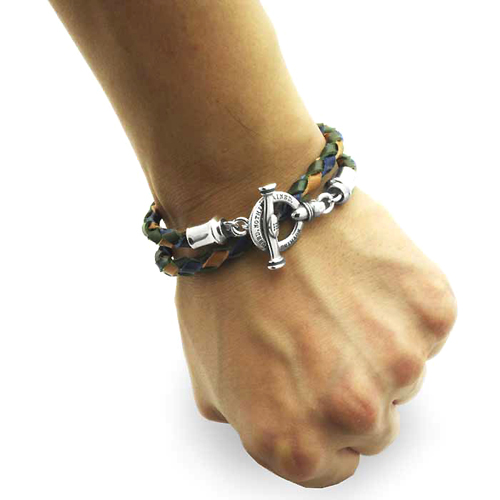 メンズレザーブレスレット RE-15-SV