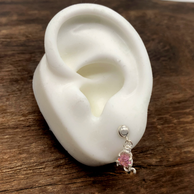 猫のピアス、snd114、シルバー925