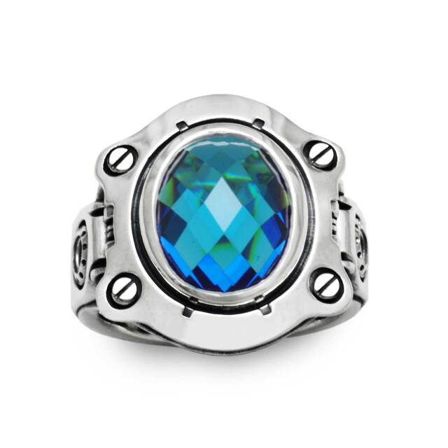 メンズリング、FC297-BL、シルバー925製