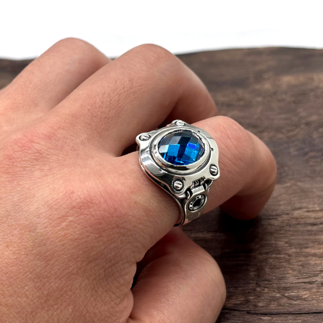 メンズリング、FC297-BL、シルバー925製