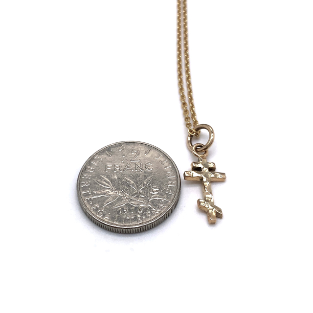 クロスチャームネックレス、snd072、k10ゴールド製