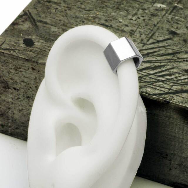 幅広の六角イヤーカフ/シルバー925