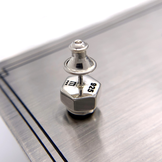 ガーネット ボルトピアス/シルバー925 メンズ/PE-49-SV2