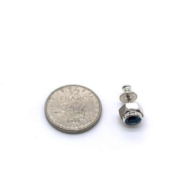 ガーネット ボルトピアス/シルバー925 メンズ/PE-49-SV2