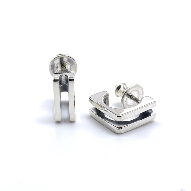 peau フープピアス K10 flat hoop pierced earring フラット フープピアス