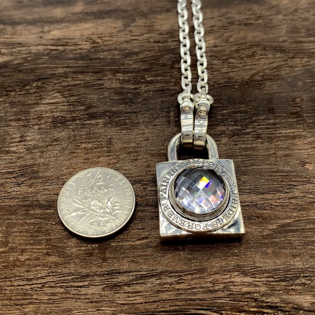 南京錠メンズネックレス、fc137、シルバー925