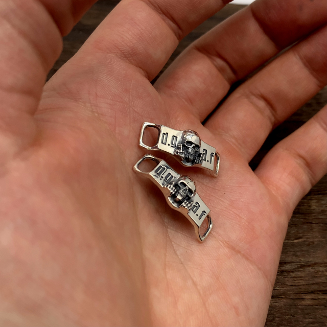 スカルシューレースチャーム、SLC01、シルバー925製