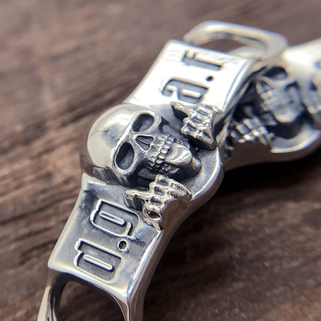 スカルシューレースチャーム、SLC01、シルバー925製