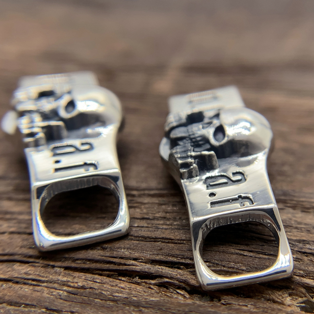 スカルシューレースチャーム、SLC01、シルバー925製