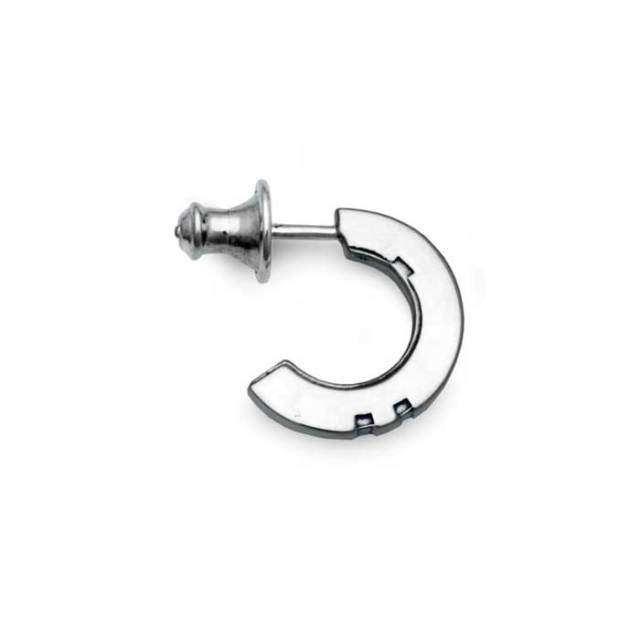 シンプルなメンズフープピアスPE63、シルバー925製