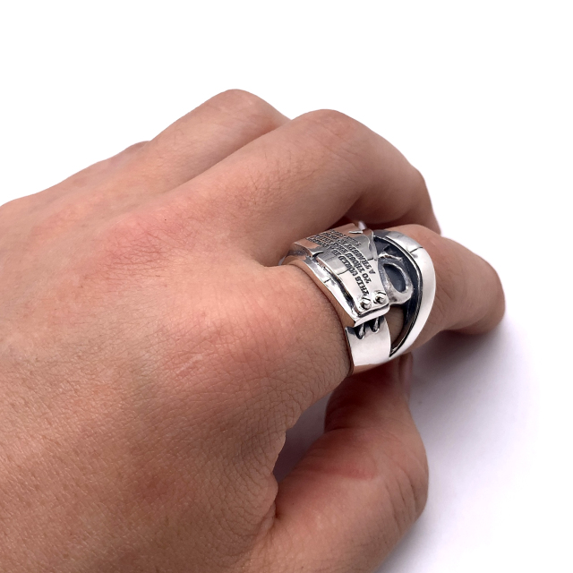 送料無料】Dr MONROE(ドクターモンロー) メッセージスカルリング FC-246-SV 