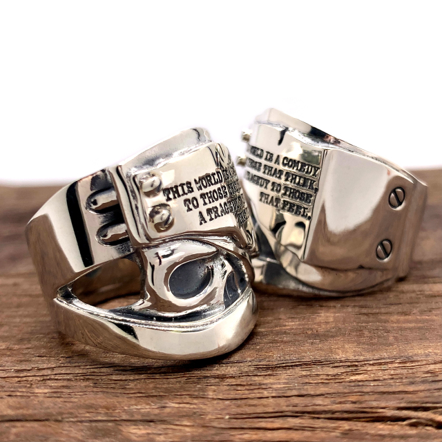 【値下げ】 DR. MONROE スカルメッセージリング K18 送料無料】Dr MONROE(ドクターモンロー) メッセージスカルリング