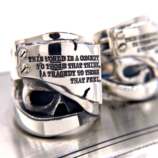 【値下げ】 DR. MONROE スカルメッセージリング K18 送料無料】Dr MONROE(ドクターモンロー) メッセージスカルリング