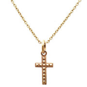 【送料無料】Dr MONROE(ドクターモンロー) K10スタッズゴールドクロスネックレス　CH-06-K10-AJ-01