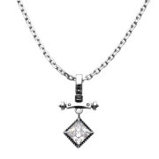 【送料無料】Dr MONROE(ドクターモンロー) スクエアストーンペンダント FC-264-SV