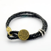 【送料無料】Dr MONROE(ドクターモンロー) アンティークレザーブレスレット RE-09-SV