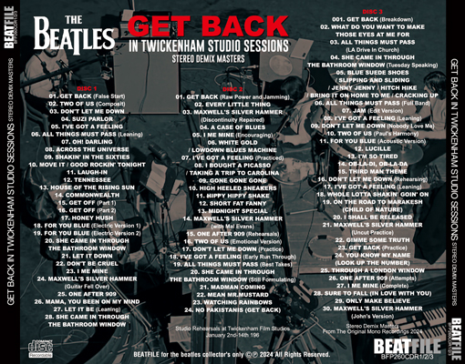 洋楽 THE BEATLES  THE TWICKENHAM SESSIONS The Beatles The Twickenham Sessions Jan 10-Jan 15 1969 Odeon
