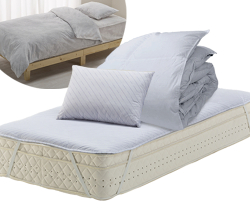 ベッド用羽毛布団わた枕完璧セット(新ベッドパッド) ダブル ヤマセイ