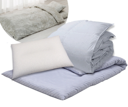 和敷用羽毛布団パイプ枕完璧セット　シングル