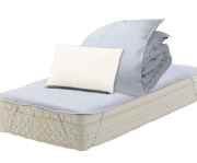 ベッド用羽毛布団パイプ枕布団セット(新ベッドパッド)　クイーン