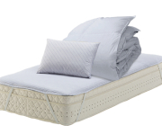 ベッド用羽毛布団わた枕布団セット(新ベッドパッド)　クイーン