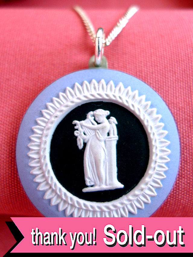 ＜英国スターリングシルバー＞ウェッジウッド：レア♪貴重で珍しい女神様のジャスパーのネックレス