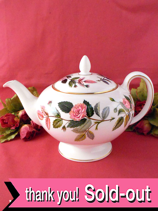 ＜ウェッジウッド＞１９５６年：廃盤レア♪「HATHAWAY ROSE（ハザウェイローズ）」の大きなティーポット