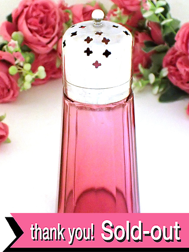 ＜英国アンティーク＞１８９０年代：ヴィクトリアン時代♪とても貴重なクランベリーガラスとシルバープレートのシフター