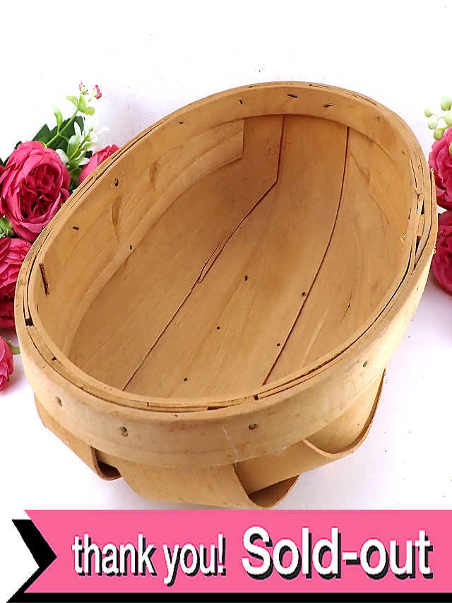 ＜英国ビンテージ＞お船のようなフォルム♪珍しいデザインのガーデナーバスケット