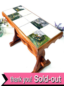 １９３０年代：英国カントリーサイドの風景のタイルたち♪オールドパインが美しいテーブル