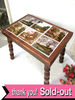 １９４０年代：英国カントリーサイドの風景のタイルたち♪オールドオークが美しいスモールテーブル