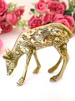 １９３０年代：金色に輝く愛らしいバンビ♪ずっしりと重い無垢の真鍮の置物