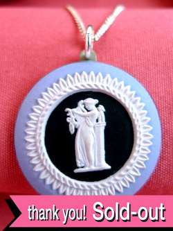 ＜英国スターリングシルバー＞ウェッジウッド：レア♪貴重で珍しい女神様のジャスパーのネックレス