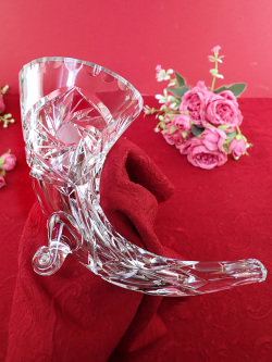 ★★１９３０年代：素晴らしく美しいカットガラス♪クリスタルガラスの現代美術のようなフラワーベース