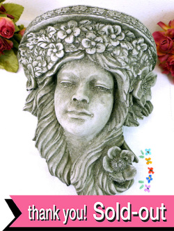 １９３０年代；お花の女神様♪とても珍しいガーデン用の大きなウォールオーナメント