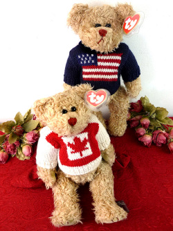 ＜英国テディベア＞手編みのセーターを着た愛らしいテディ君