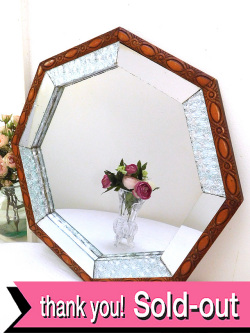 １９３０年代：アールデコデザインが優雅♪八角形のデザインが素晴らしい英国アンティークミラー