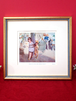 ＜Mabel Lucie Attwell＞「Peter Pan and Wendy」♪ピーターがウェンディの「影」の紐を切るの額
