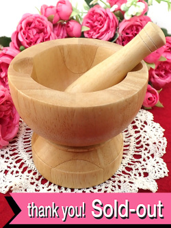 ＜英国ビンテージ＞とても珍しいずっしりと無垢の木製のすりこぎとすり鉢の「2点セット」