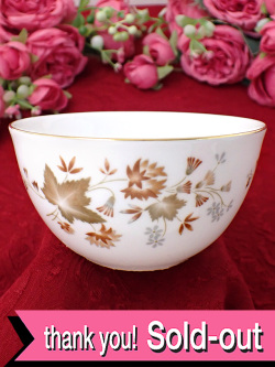 ＜コルクロウ＞１９5０年代「AVON」」森の木の葉とお花たち♪金彩も輝くロマンチックで大きなシュガーボウル