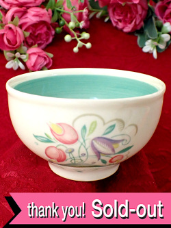 ＜廃盤レア♪スージー・クーパー＞１９３５年：スージーさんの初期の頃の作品♪優しいお花たちのとても貴重なドレスデンスプレイの珍しいティーボウル