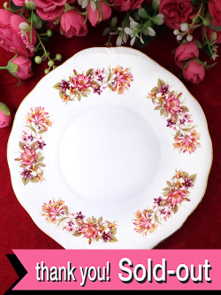 ＜コルクロウ＞１９４０年代：英国カントリーサイドの野の花たち♪金彩も輝くロマンチックなサンドイッチプレート