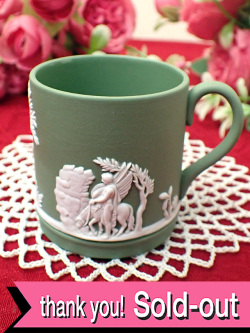 ＜廃盤レア♪ウェッジウッド＞激レア♪女神様とペガサスのレリーフ♪貴重なグリーンジャスパーのとても珍しいデミタスカップ