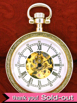【３０日間保証付】１９６０年代：珍しいスケルトン♪上品で貴重な懐中時計
