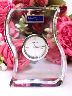＜３０日間保証：WATERFORD＞「MARQUIS」ウォーターフォードの高級シリーズのマーカス♪水晶細工のようなクリスタルガラスが美しい置き時計「お箱付」